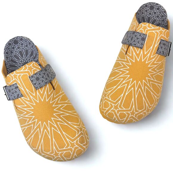 Birkenstock Medina Steps Medical Clogs Comfort Shoes Yellow Gray Collab Size 44 main image 4